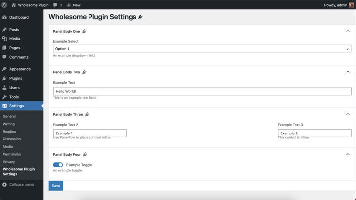 Створіть сторінку налаштувань за допомогою компонентів WordPress Block Editor (Gutenberg).