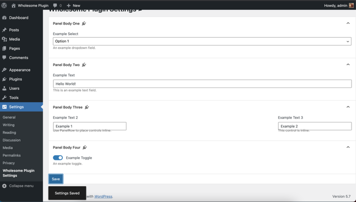 Створіть сторінку налаштувань за допомогою компонентів WordPress Block Editor (Gutenberg).