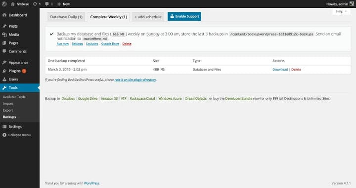 Parhaat Wordpress Backup Plugin -vaihtoehdot