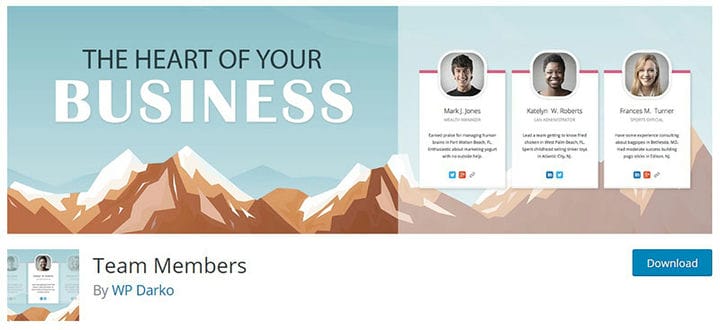 Esimerkkejä WordPress-tiimin liitännäisistä jäsentesi esittelyyn