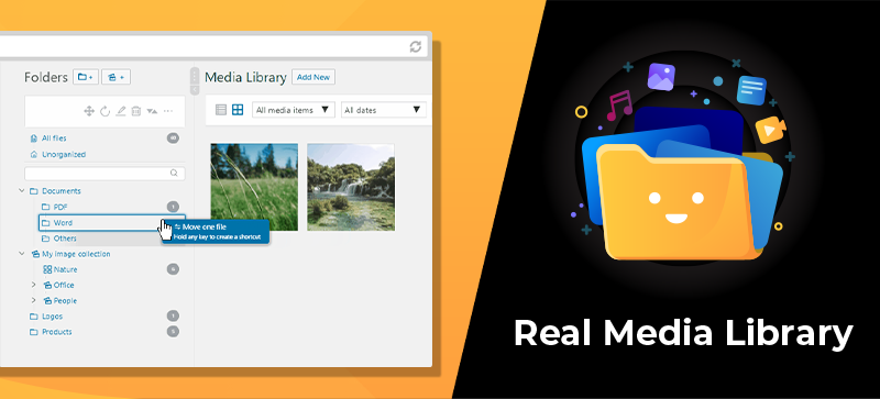 Opcje wtyczki biblioteki multimediów WordPress dla folderów multimediów